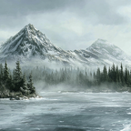 Winter Serene Winter Landschaft Mit Schneebedeckten Bergen Und Frostigem Wasser | Winterlandschaften | Landschaften