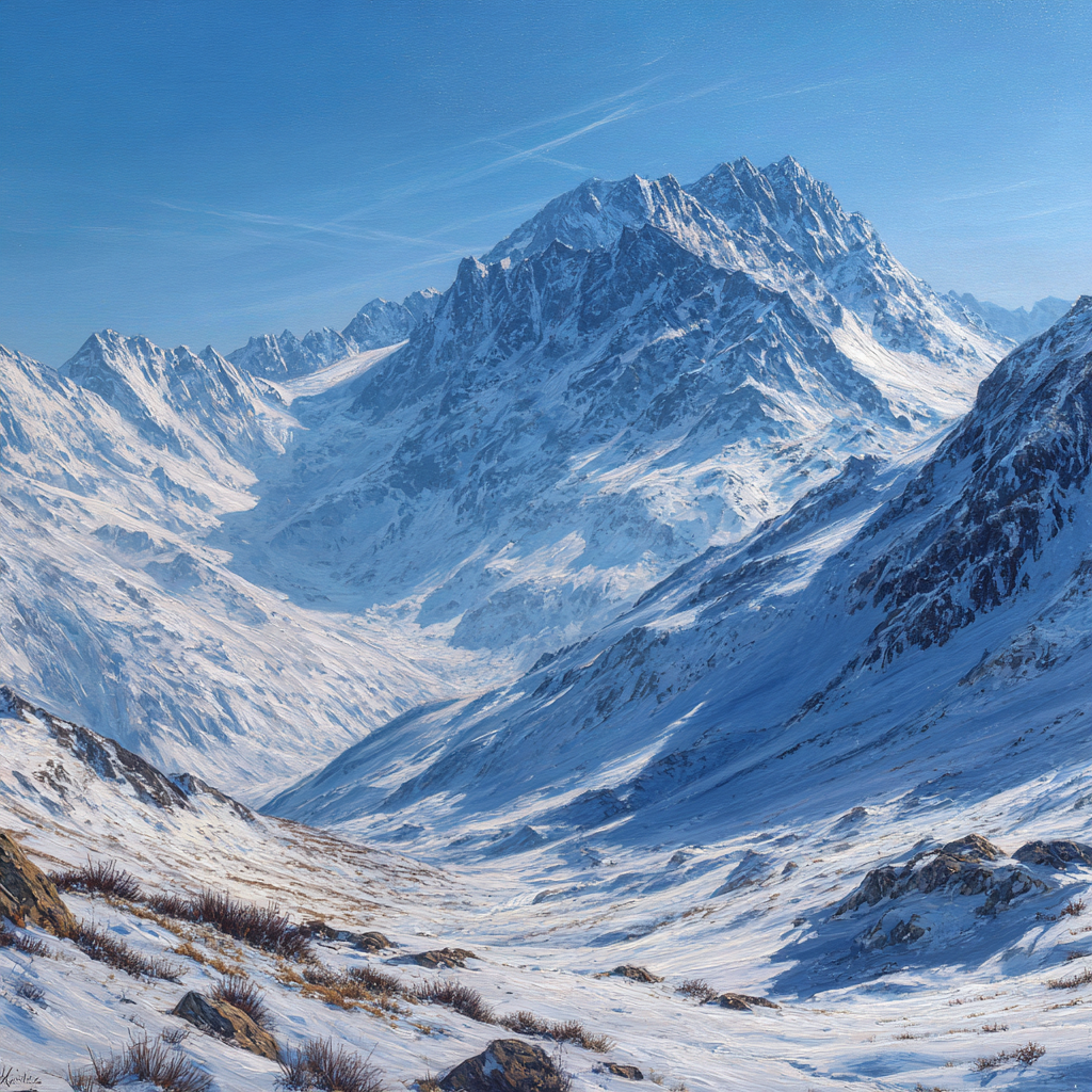 Winter Winterlandschaft Mit Bergen Und Schnee Klare Blaür Himmel | Winterlandschaften | Landschaften