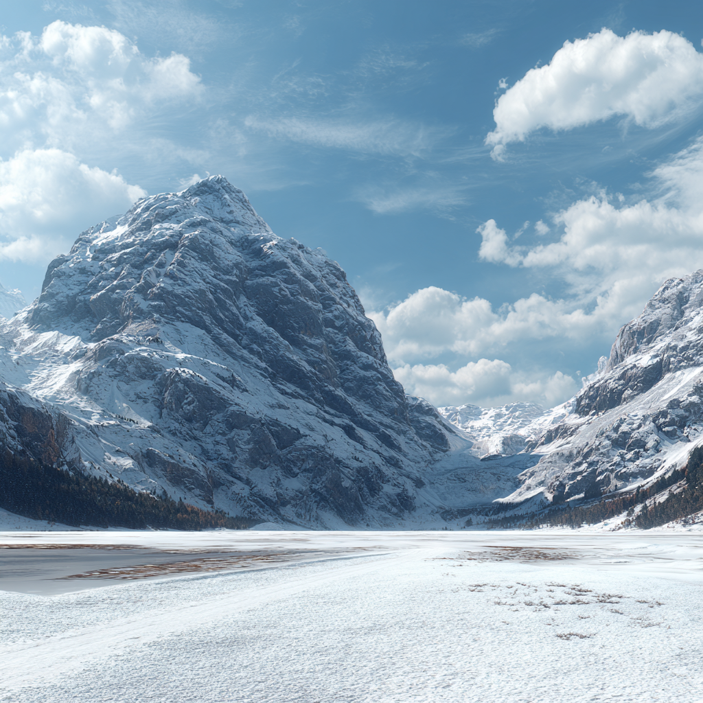 Winter Winterlandschaft Mit Schneebedeckten Bergen Und Froster Ausdehnung | Winterlandschaften | Landschaften