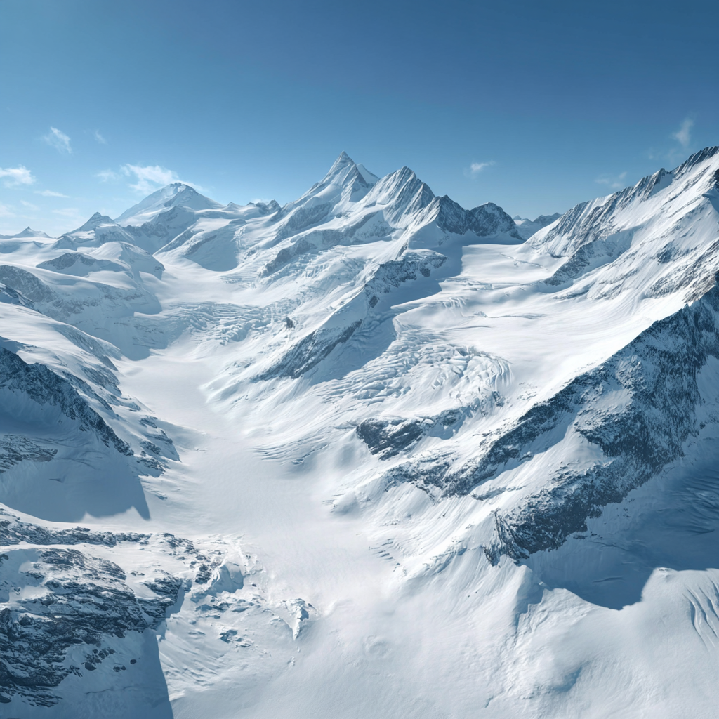 Winter Winterlandschaft Schneebedeckte Berge Und Gletscher Blaür Himmel | Winterlandschaften | Landschaften