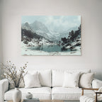 Winter mountain lake winter scene peace and nature