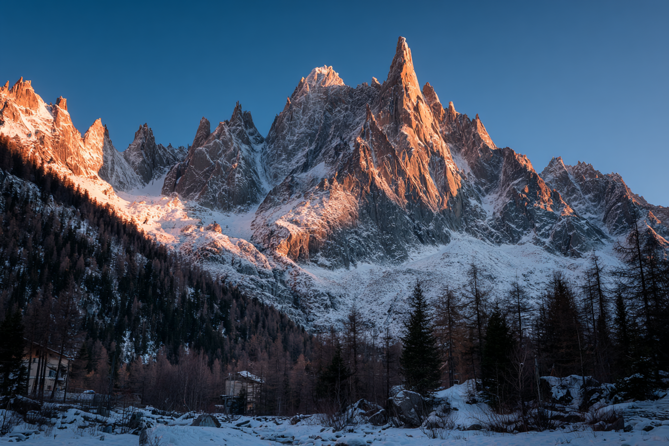 Winter Dramatische Berglandschaft Frühmorgens Mit Schnee Und Bauten | Winterlandschaften | Landschaften