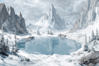Winter Friedliche Winterlandschaft Mit Bergsee Und Tannenwald | Winterlandschaften | Landschaften