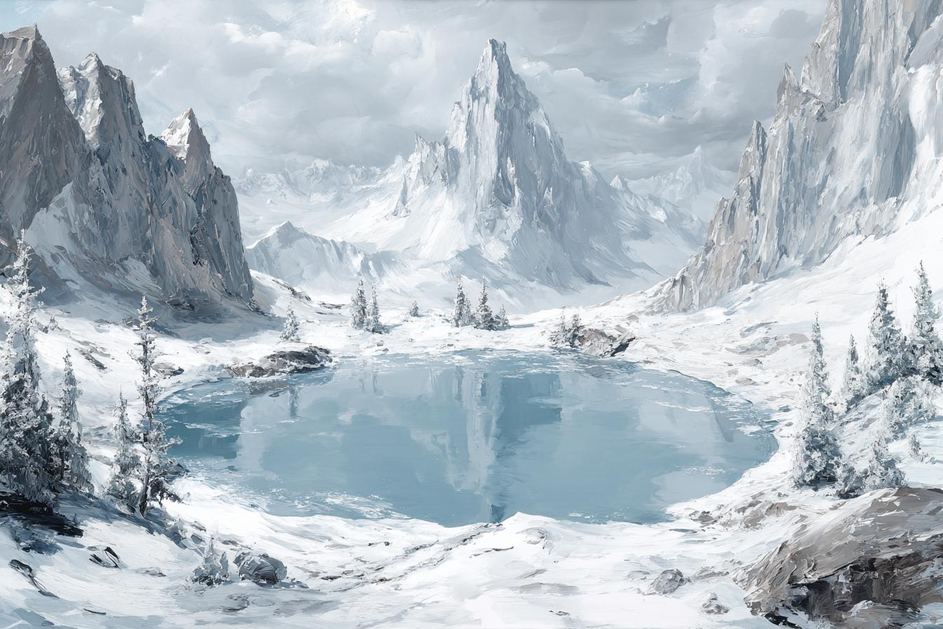 Winter Friedliche Winterlandschaft Mit Bergsee Und Tannenwald | Winterlandschaften | Landschaften