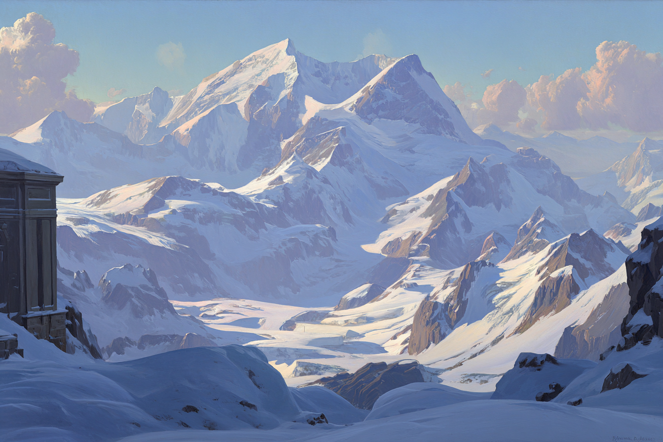 Winter Majestätische Schneebedeckte Berge Unter Einem Klaren Himmel | Winterlandschaften | Landschaften