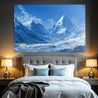 Winter snowy mountain landscape under blue sky