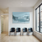 Winter Winter landscape Icy lake Snow-capped mountains Fir trees