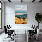 Desert Peaceful Countryside Landscape With Hills And Valleys
