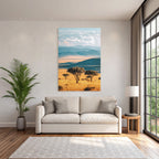 Desert Peaceful Countryside Landscape With Hills And Valleys