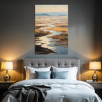Desert Picturesque Landscape With River And Golden Savannah