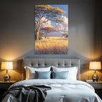 Deserts Tranquil Landscapes Savanna Grasslands Blue Sky Acacias