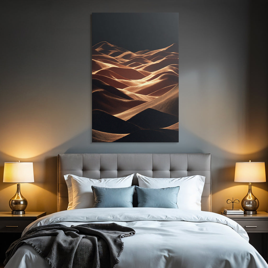 Desert sand dune landscape sunset light show