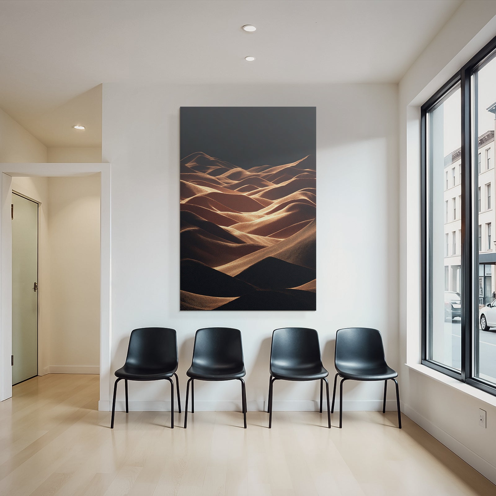 Desert sand dune landscape sunset light show