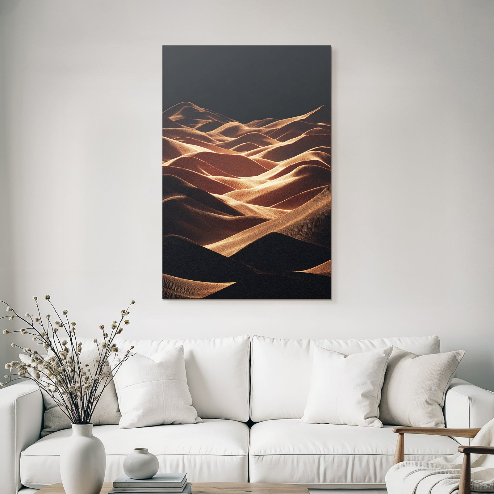 Desert sand dune landscape sunset light show