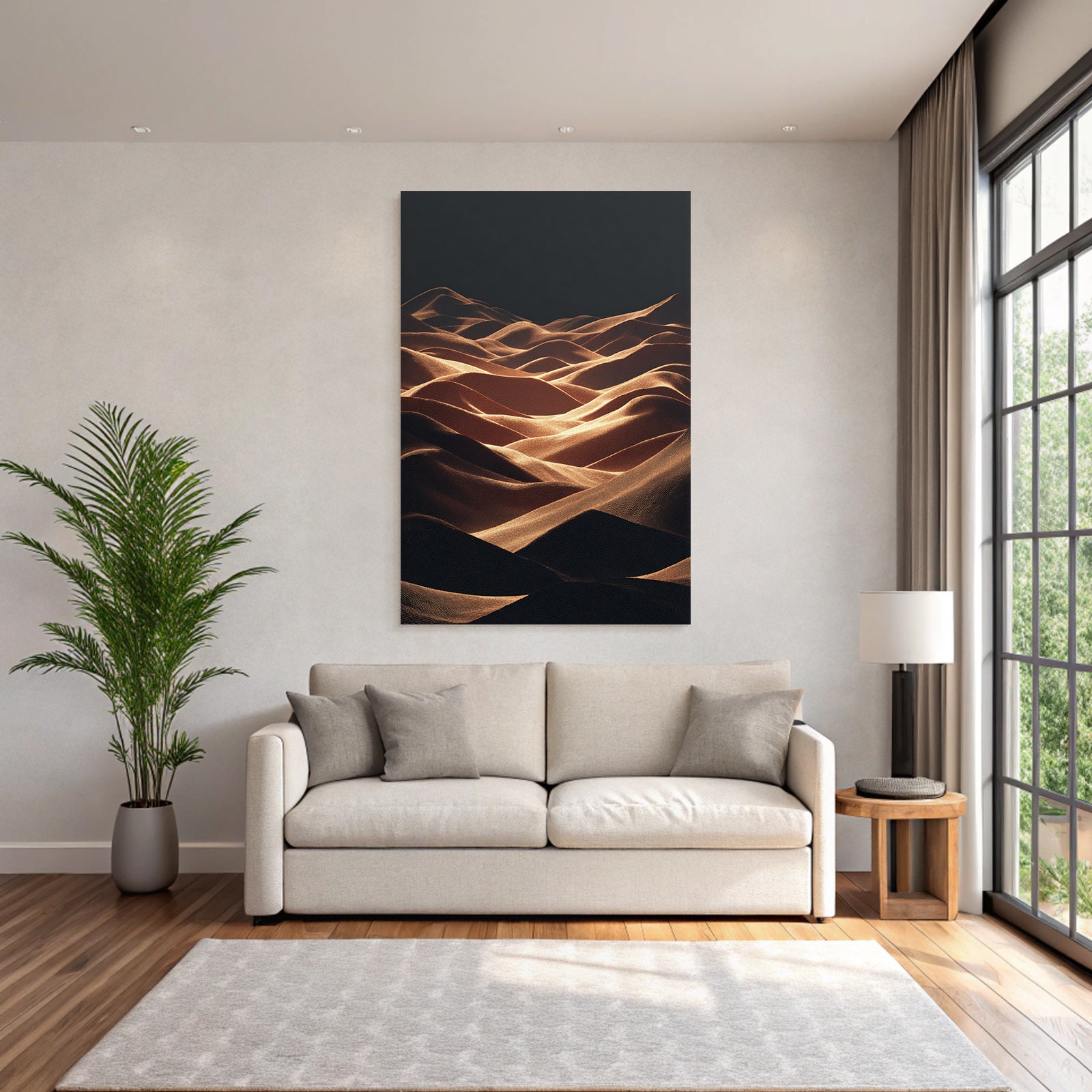 Desert sand dune landscape sunset light show