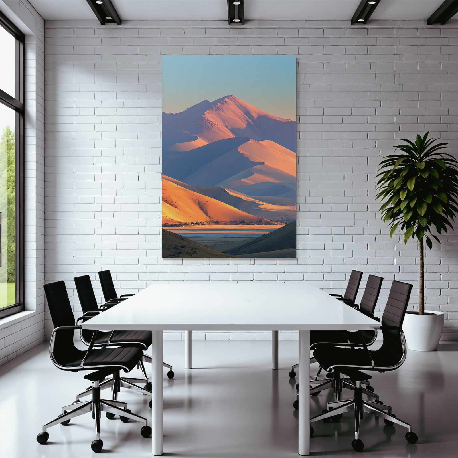 Desert Beautiful landscape with mountains and sand dunes
