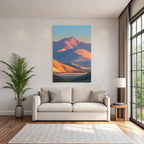 Desert Beautiful landscape with mountains and sand dunes