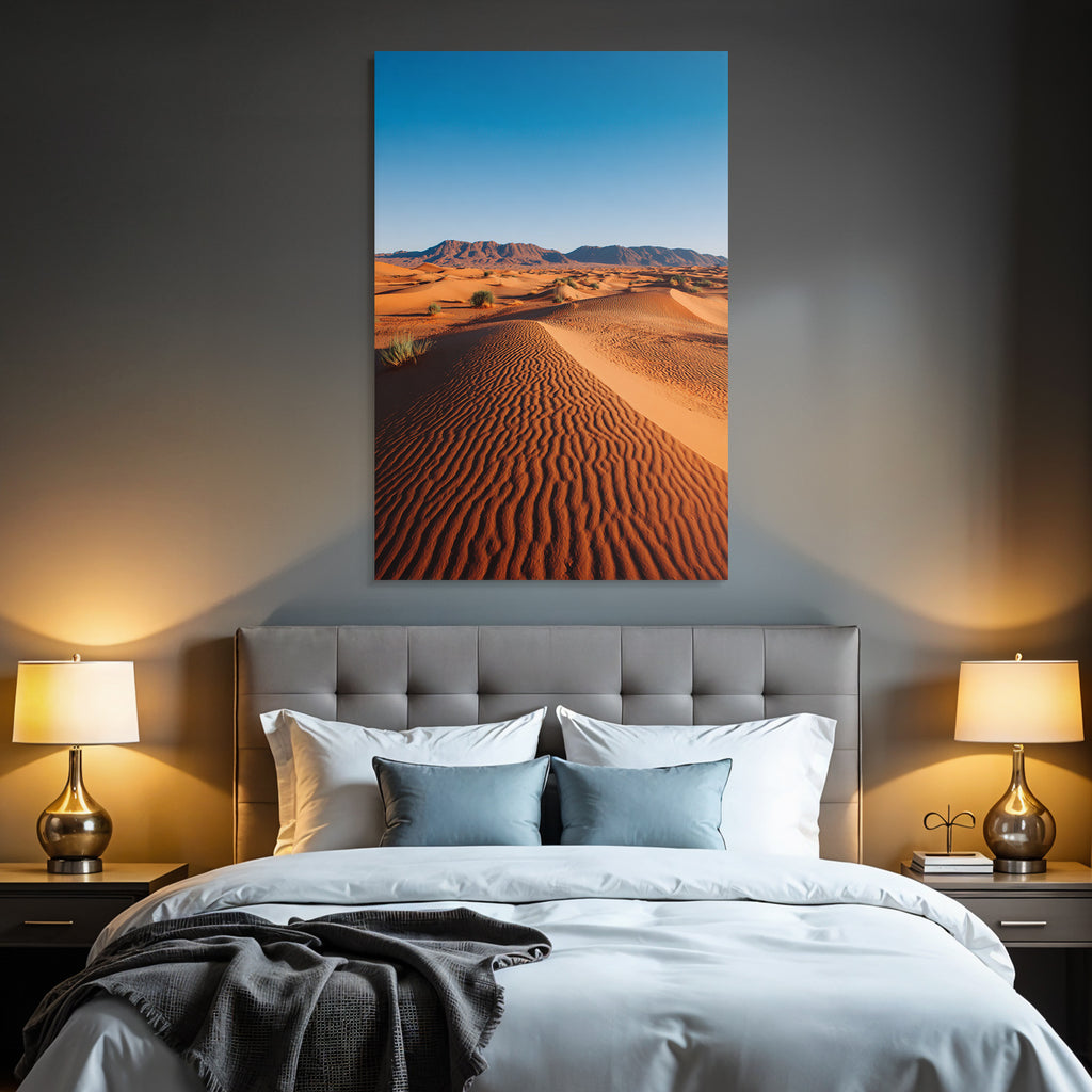 Desert Landscape Sand Dunes Blue Sky Natural Scene