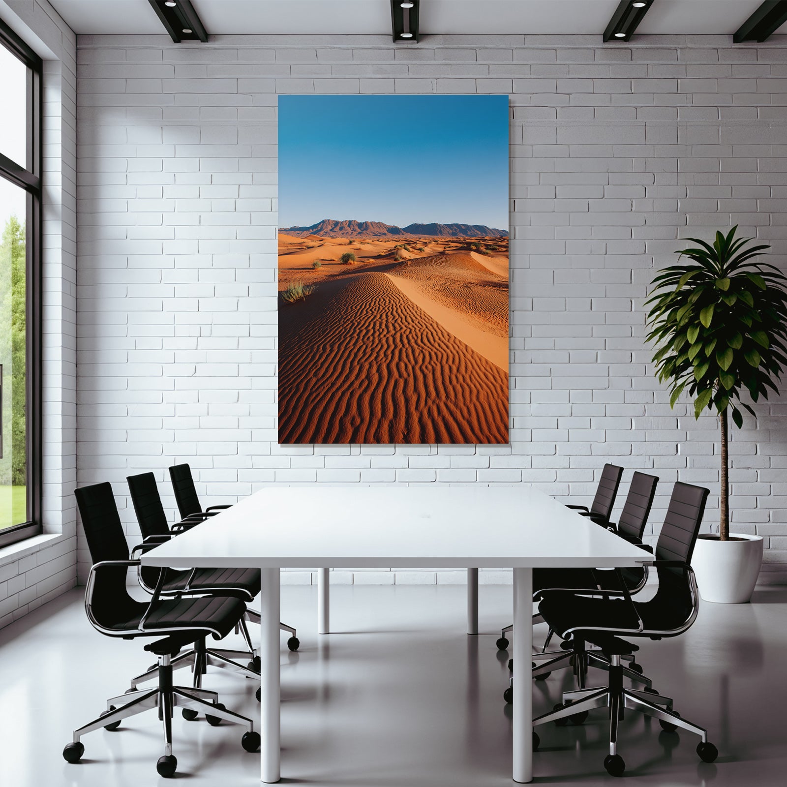 Desert Landscape Sand Dunes Blue Sky Natural Scene