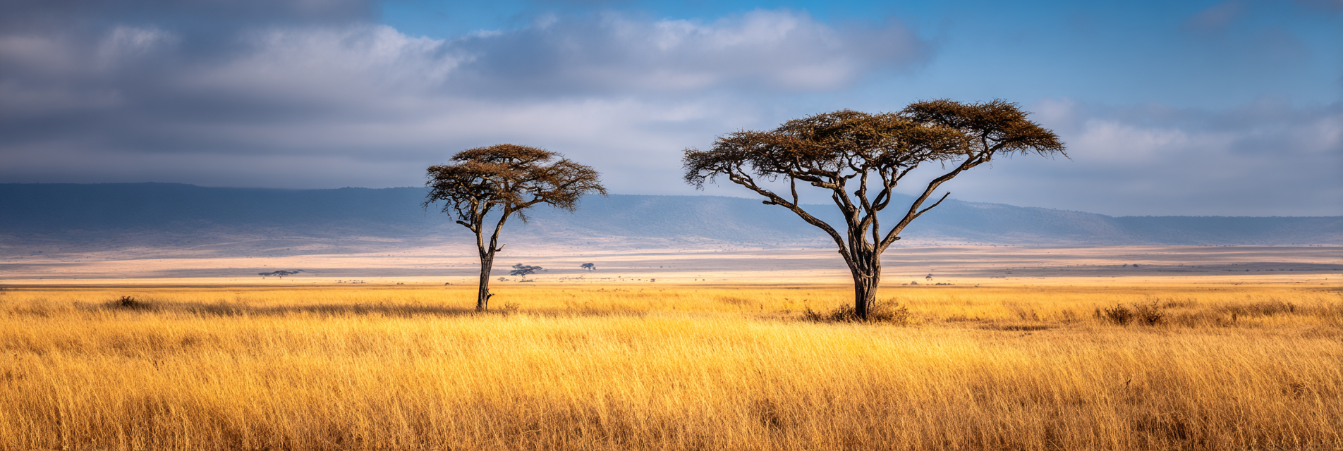 Wüsten Akazien Bäume Afrikasavanne Sonnenuntergang Golden Graslandschaft | Wuesten und Savanne | Landschaften