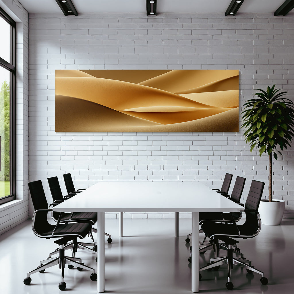 Desert Flowing Shapes Sand Dunes Waves Gold Beige Background