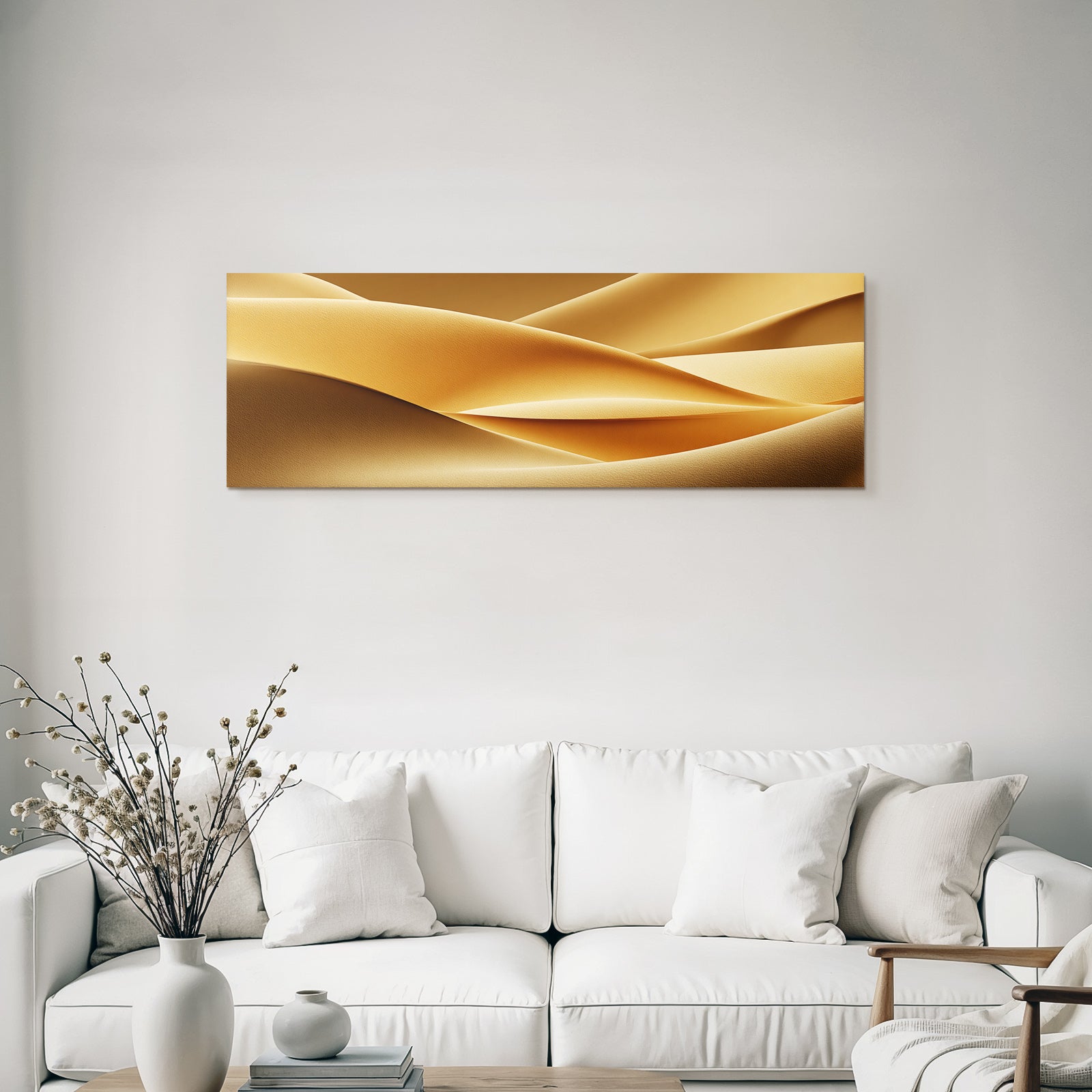 Desert Flowing Shapes Sand Dunes Waves Gold Beige Background
