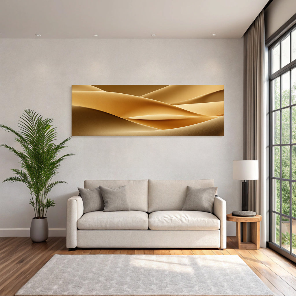 Desert Flowing Shapes Sand Dunes Waves Gold Beige Background