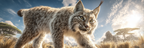 Wüsten Lynx In Wildlands Mit Tufted Ears Und Spotted Fur | Wuesten und Savanne | Landschaften