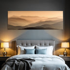 Deserts Tranquil Countryside Rolling Hills and Mountains Orange Brown Morning Mist
