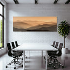 Deserts Tranquil Countryside Rolling Hills and Mountains Orange Brown Morning Mist