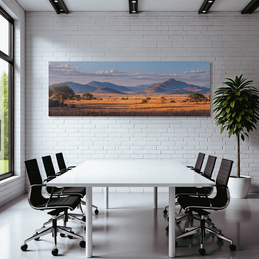 Deserts Tranquil Landscape Rolling Hills Mountains Sky Golden Grass