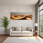 Desert sand dunes in desert scenario with mountains background