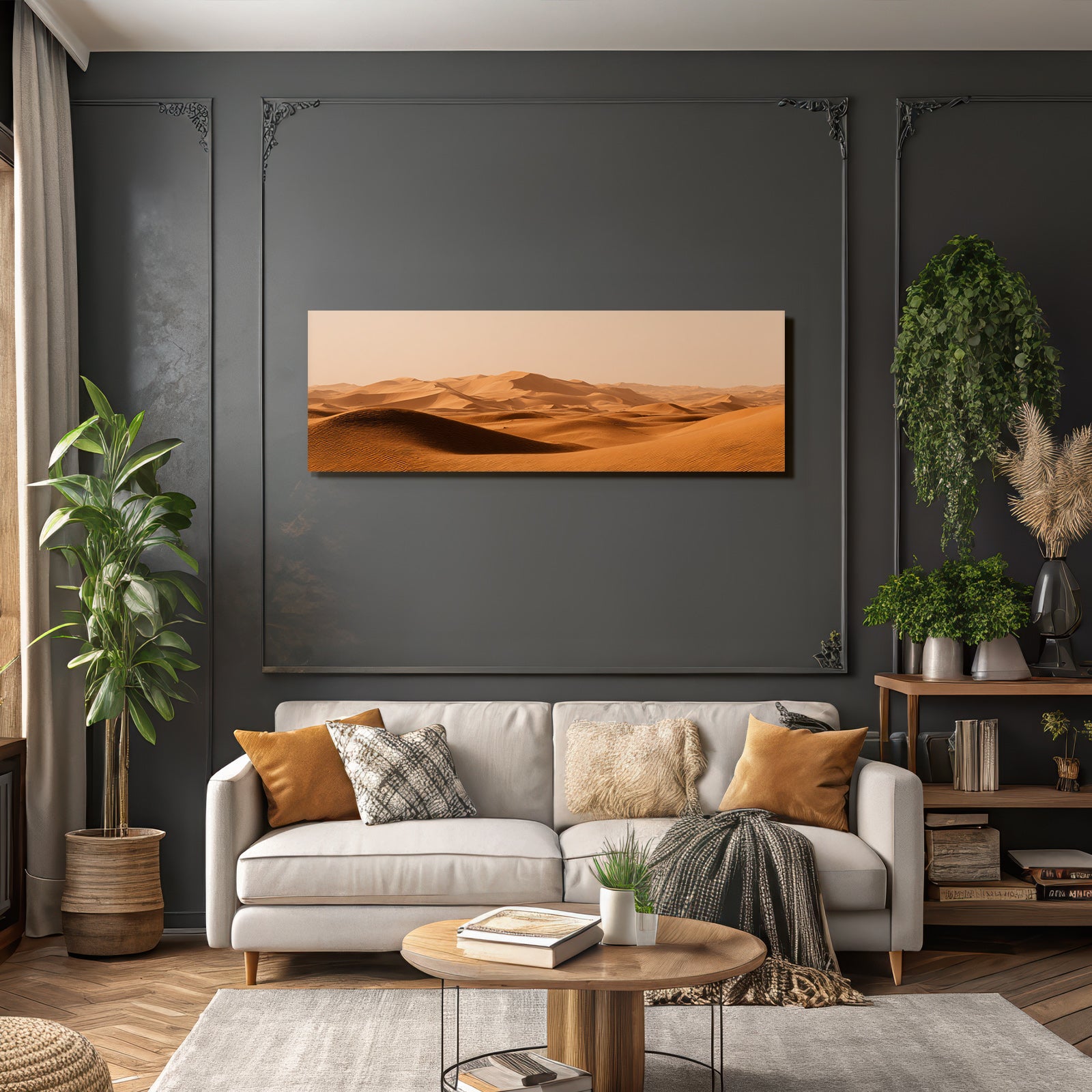 Desert sand dunes in the desert landscape