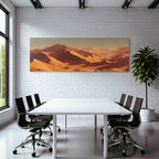 Desert sand dunes and mountains sunrise or sunset