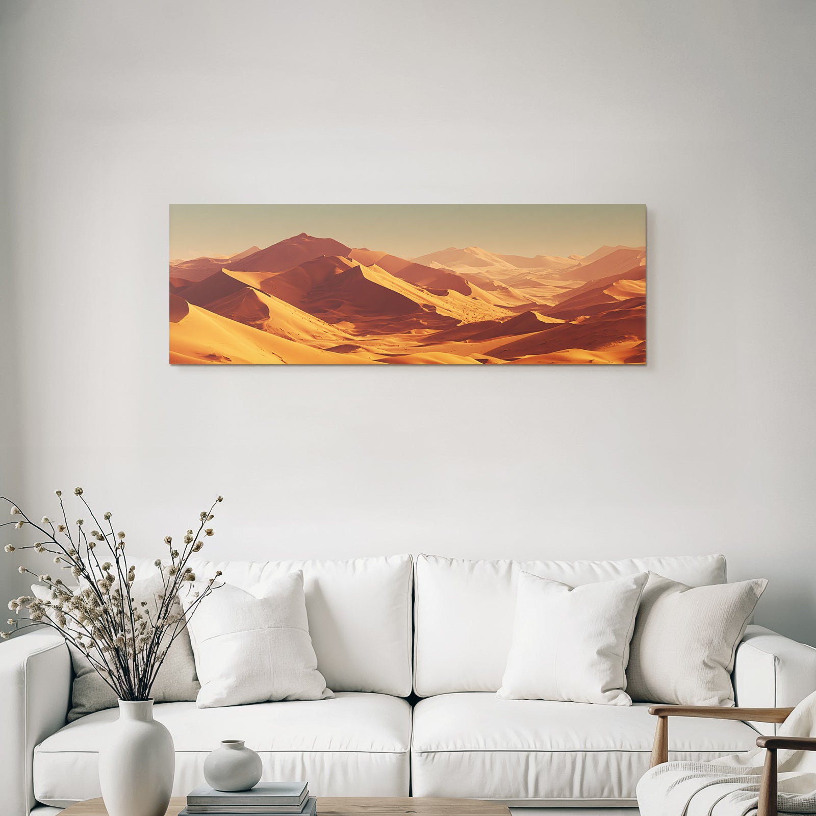 Desert sand dunes and mountains sunrise or sunset