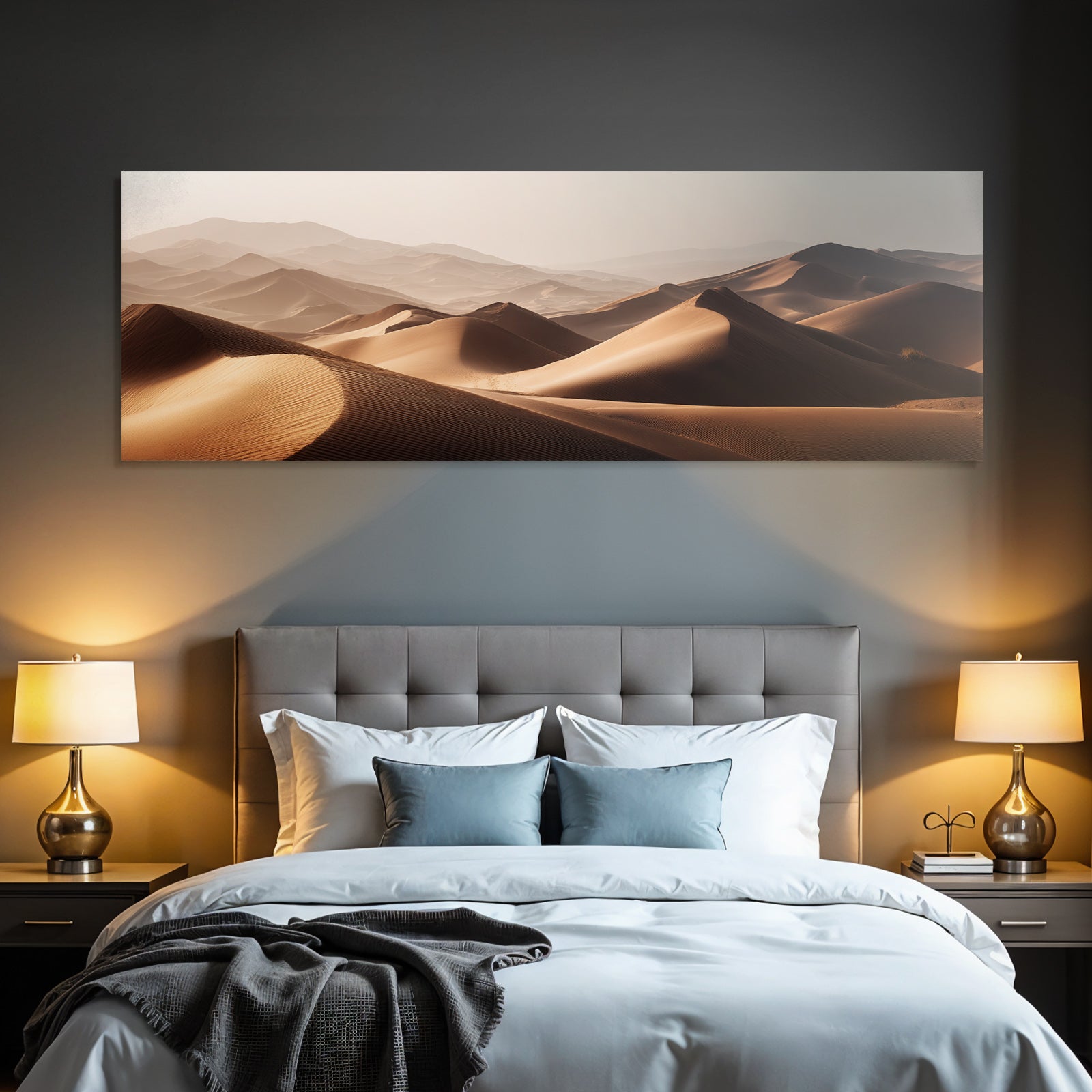 Desert sand dunes desert landscape at sunrise