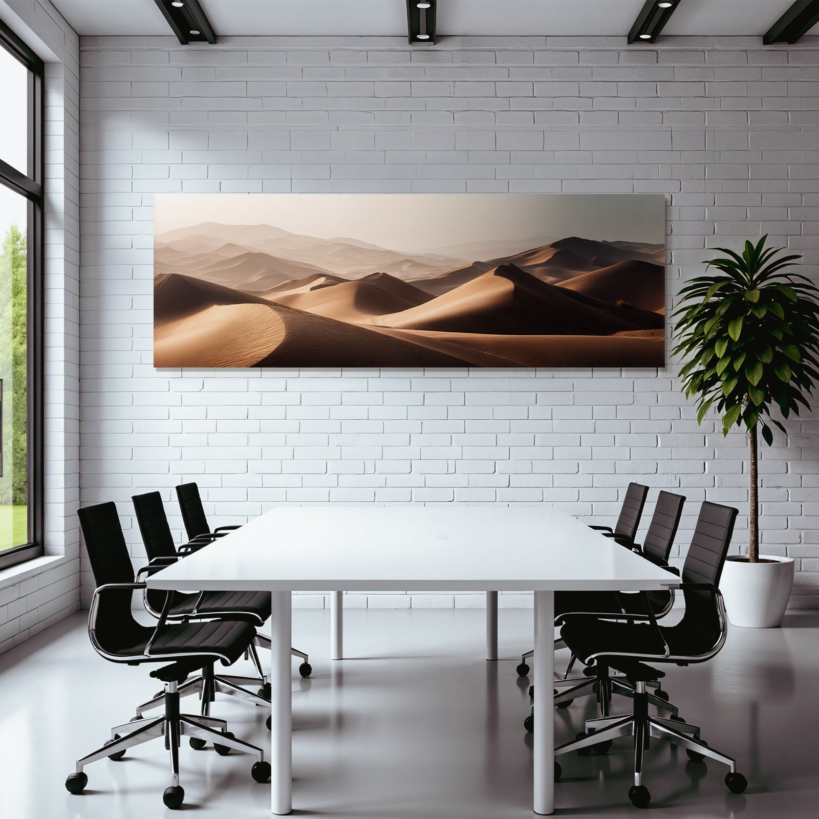 Desert sand dunes desert landscape at sunrise
