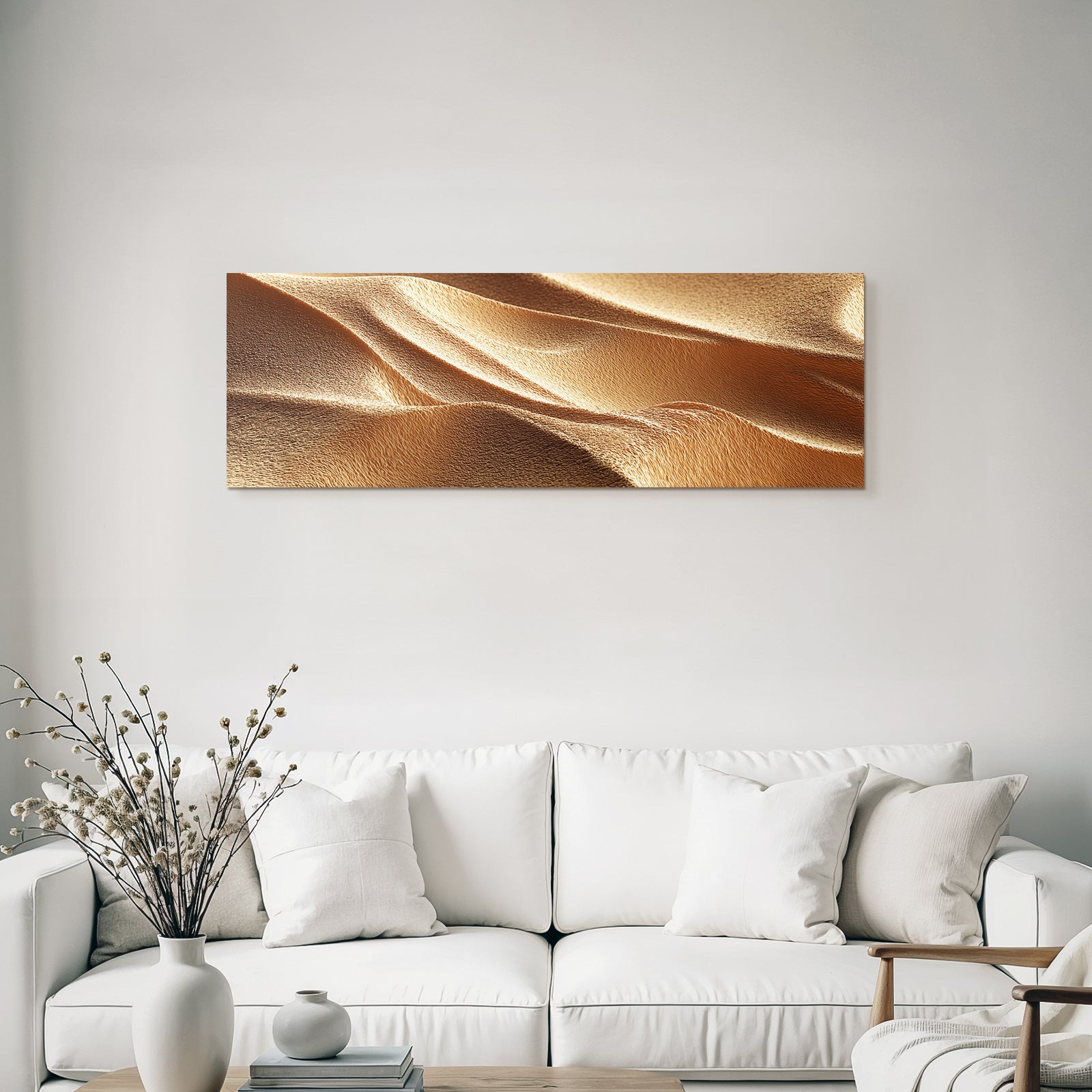 Desert Textured Golden Fabric With Pleats And Light Play