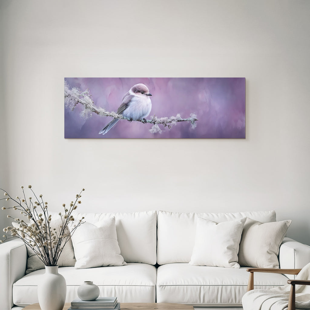 Desert bird on a branch surrounded by soft blurred colorful colors
