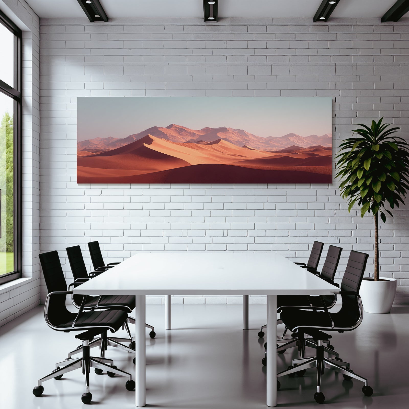 Desert Desert Landscape Sand Dunes And Mountains Red Orange Sky