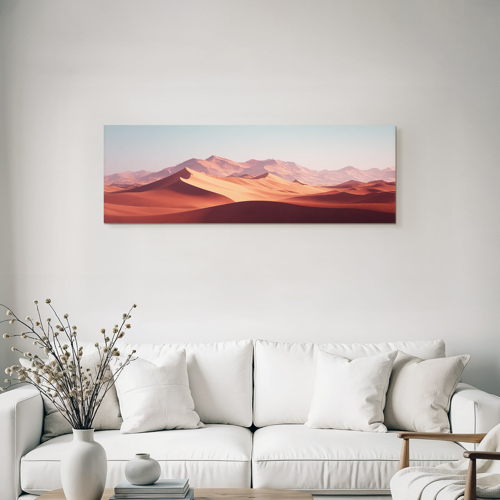 Desert Desert Landscape Sand Dunes And Mountains Red Orange Sky