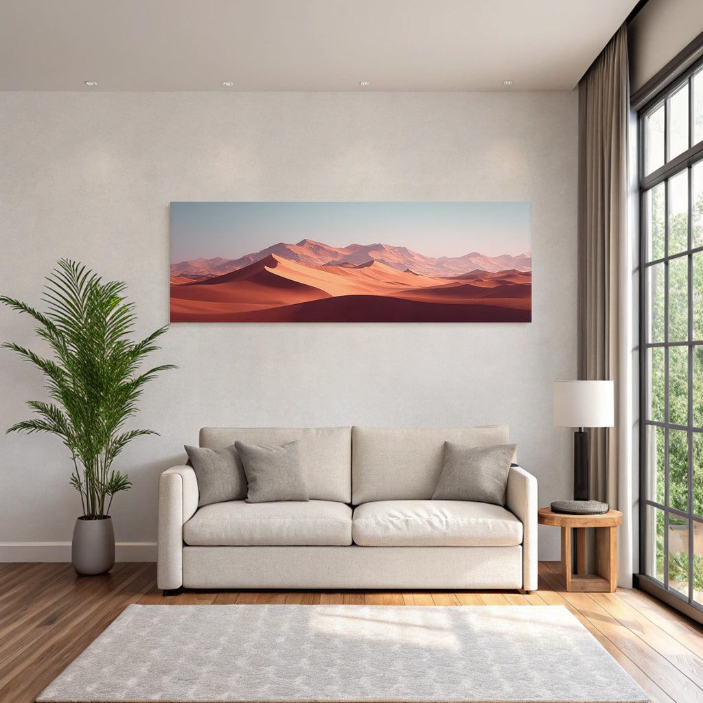 Desert Desert Landscape Sand Dunes And Mountains Red Orange Sky