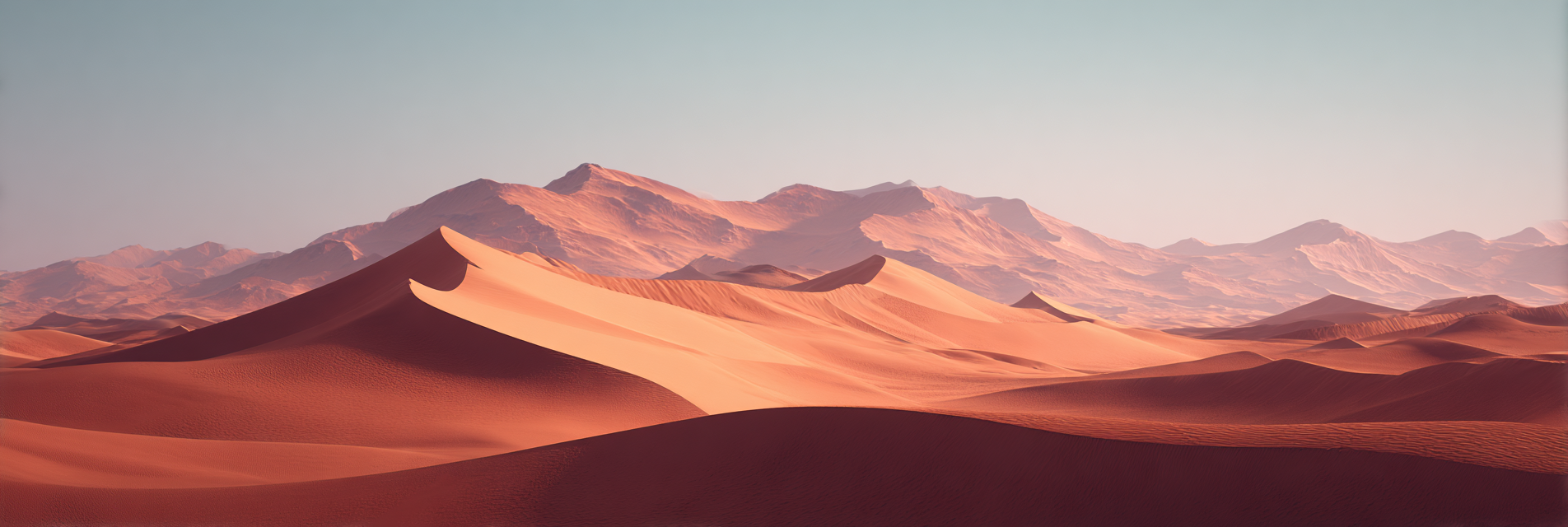 Wüsten Wüste Landschaft Sanddünen Und Berge Rot Orange Himmel | Wuesten und Savanne | Landschaften