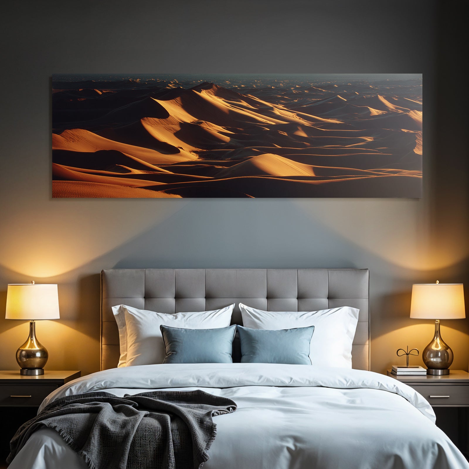 Desert landscape at sunrise or sunset