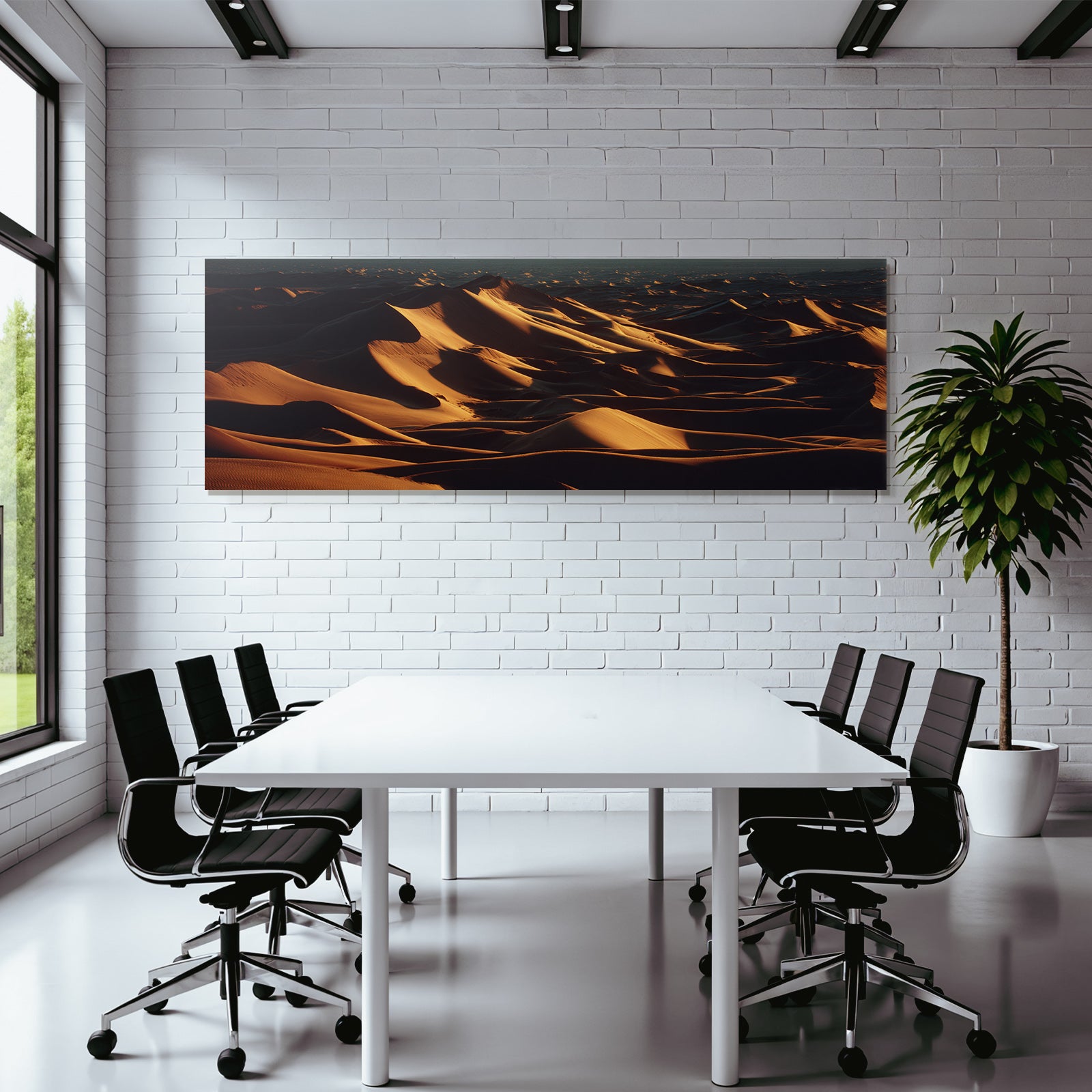 Desert landscape at sunrise or sunset