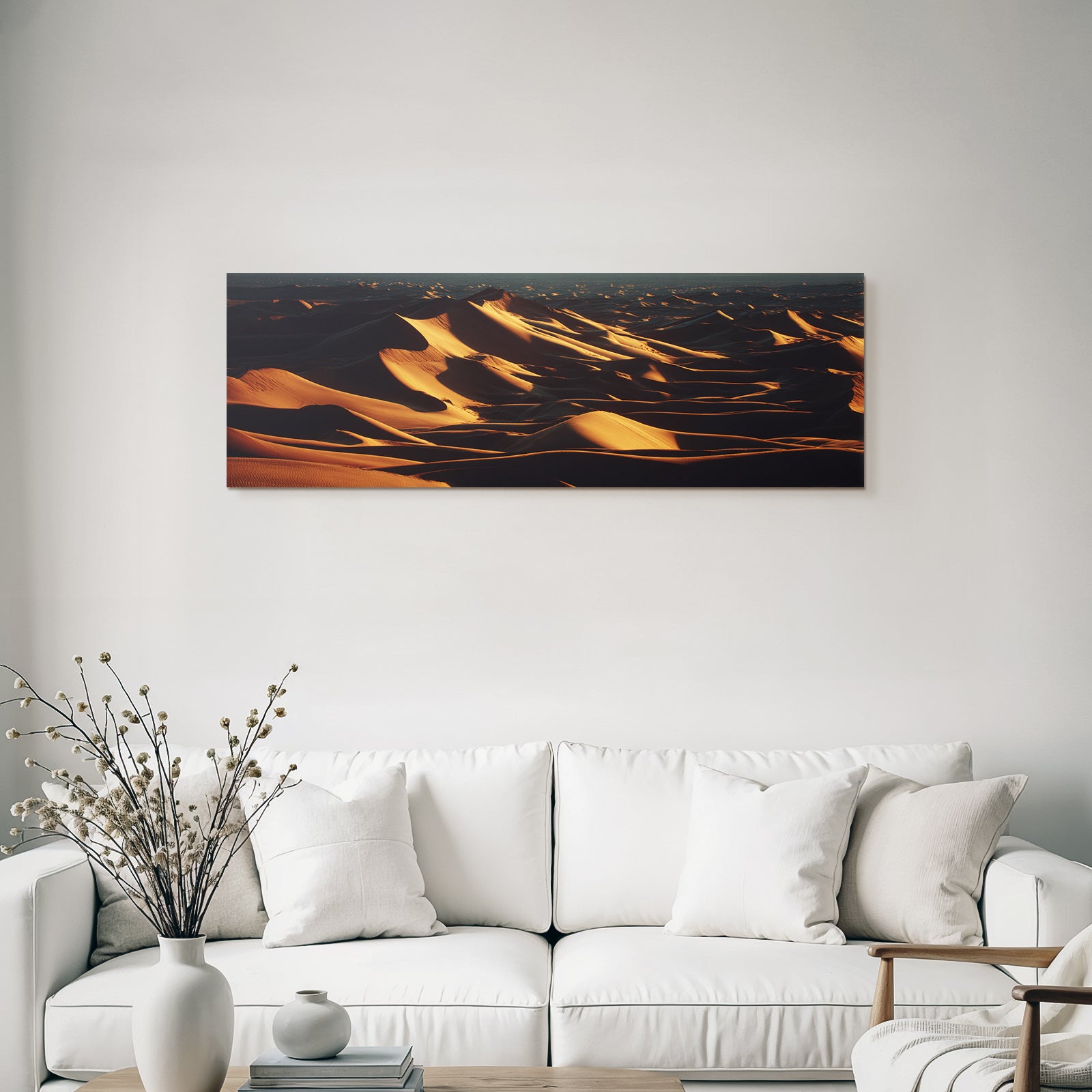 Desert landscape at sunrise or sunset