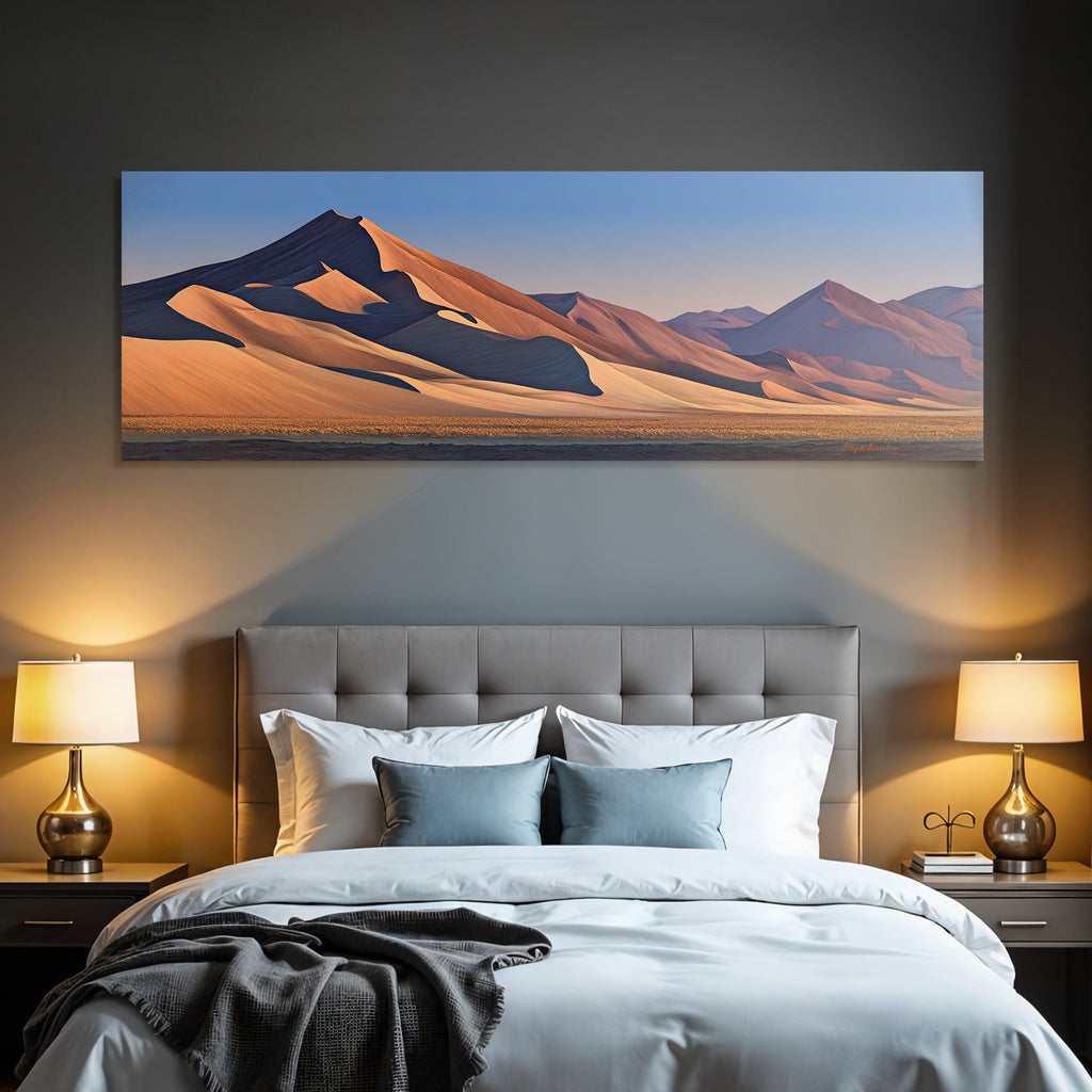 Desert Desert Landscape Sunset Sunset With Dunes And Mountains
