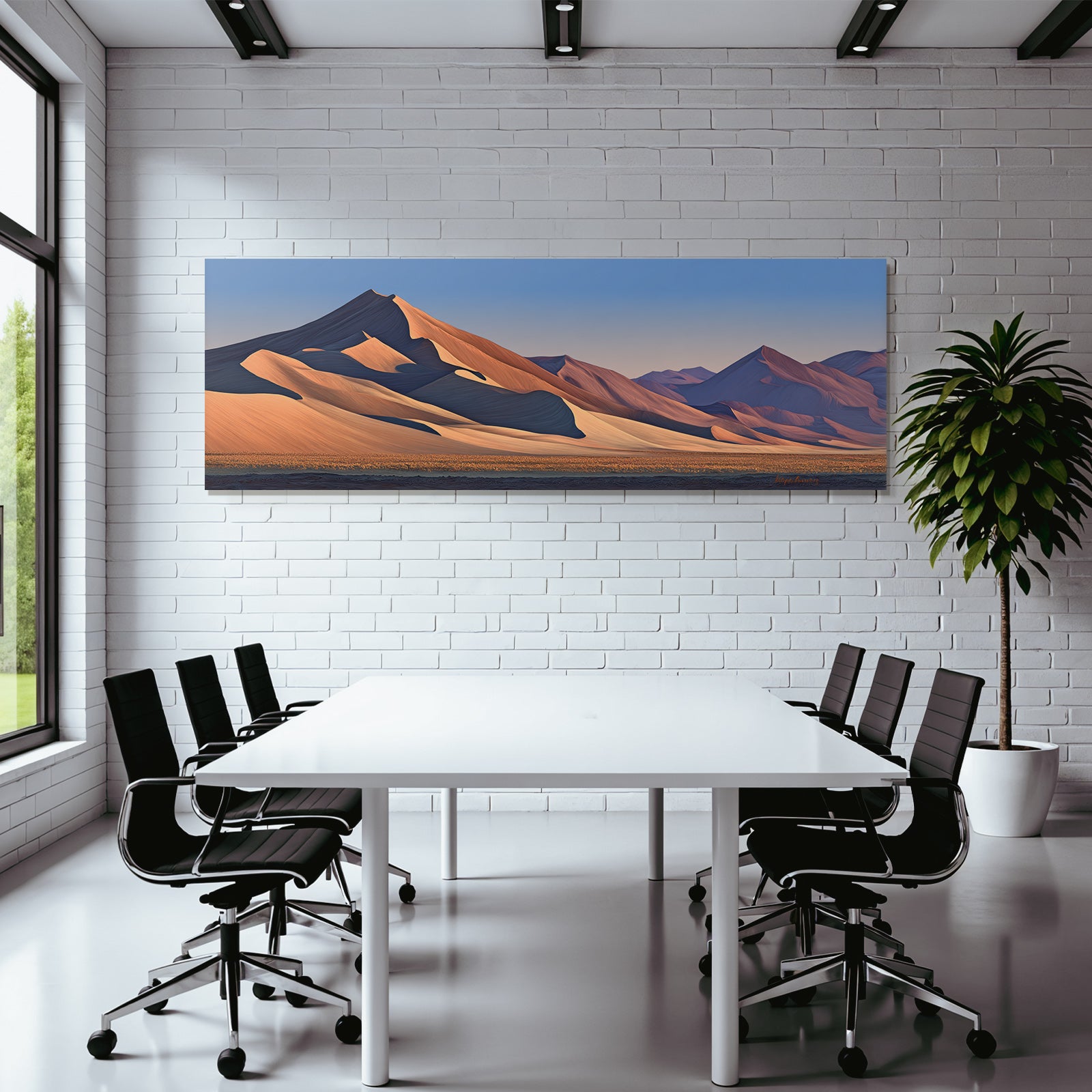 Desert Desert Landscape Sunset Sunset With Dunes And Mountains