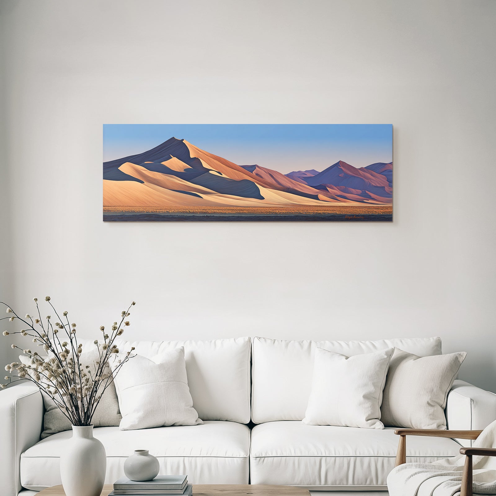 Desert Desert Landscape Sunset Sunset With Dunes And Mountains