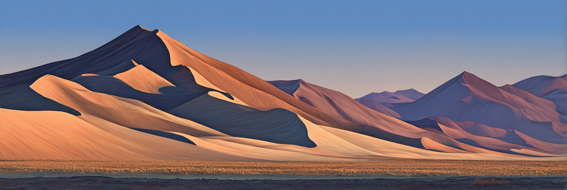 Wüsten Wüstenlandschaft Sunset Sonnenuntergang Mit Dünen Und Bergen | Wuesten und Savanne | Landschaften